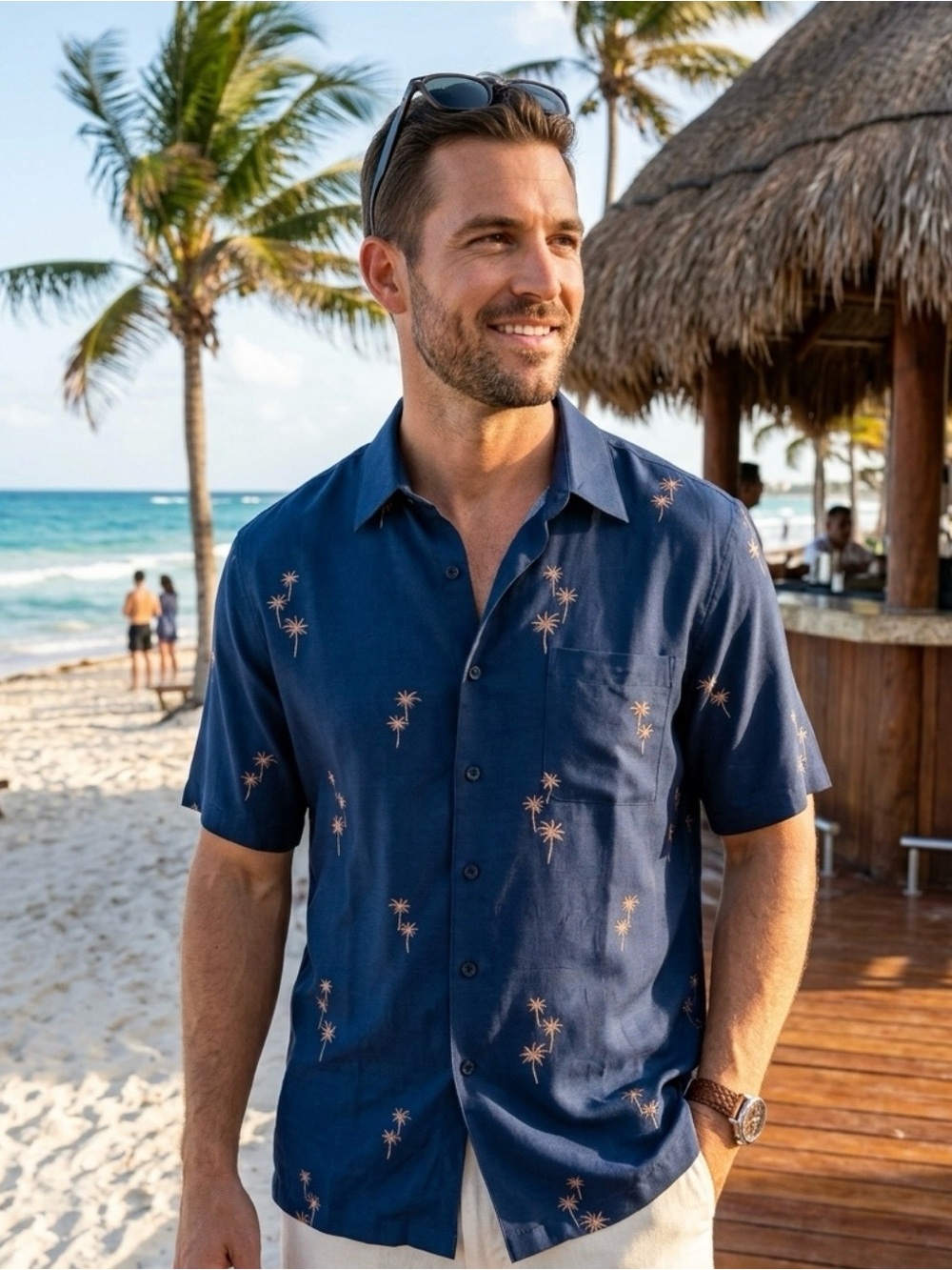 Weekender Casual Hawaiian Camp Shirt L Tropical Beach Vaca Luau Summer Fisherman